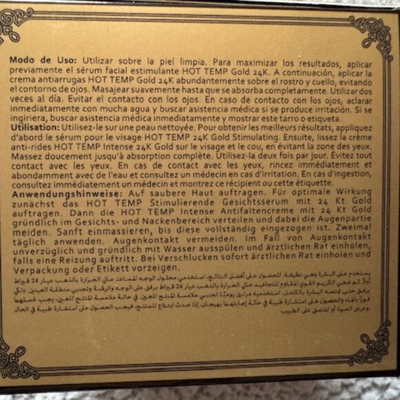 HOT TEMP INTENSE 24K GOLLD ANTI-WRINKLE CREAM - Picture 2 of 4
